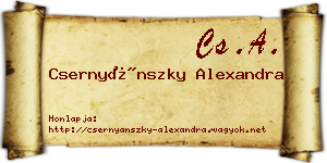 Csernyánszky Alexandra névjegykártya